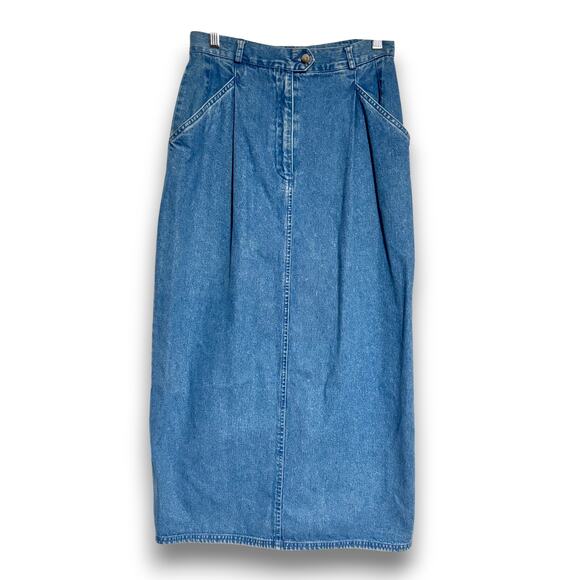 Charter Club Dresses & Skirts - Vintage Charter Club Denim Maxi Skirt Size 10 Made in British Hong Kong